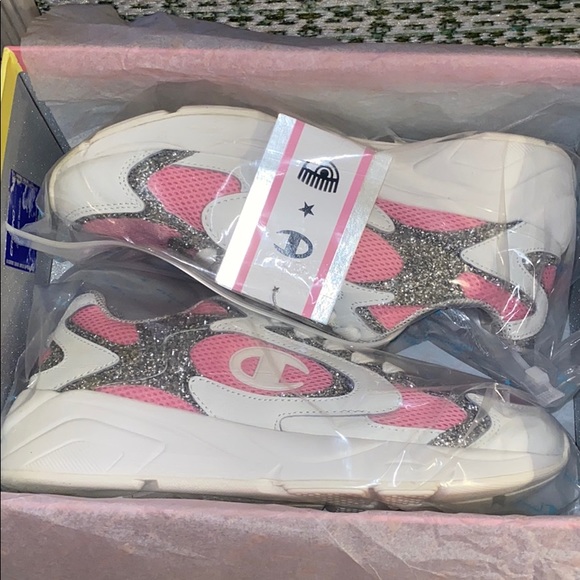 RRP €300 CHIARA FERRAGNI x CHAMPION Sneakers EU37 UK4 US7 Flirting Eye  Glitter £39.99 - PicClick UK